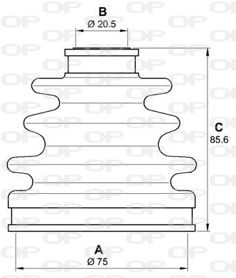 OPEN PARTS gofruotoji membrana, kardaninis velenas SJK7263.00